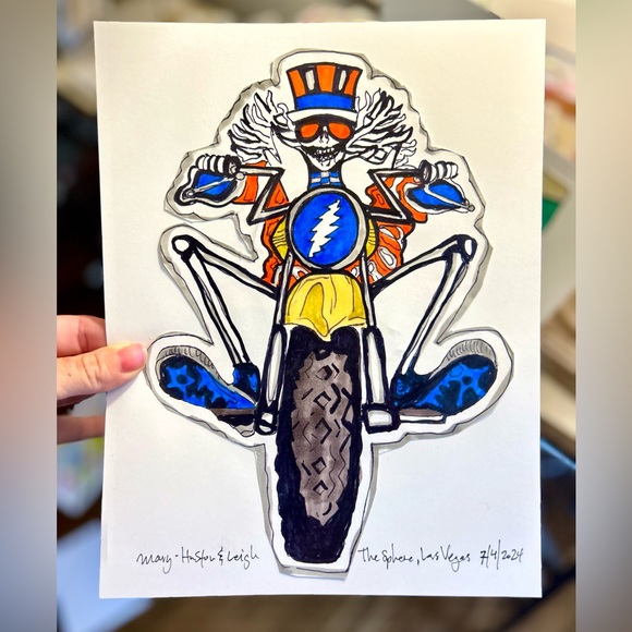 Grateful Dead art print 8.5x11in signed and numbered by me artist watercolor - Picture 1 of 1
